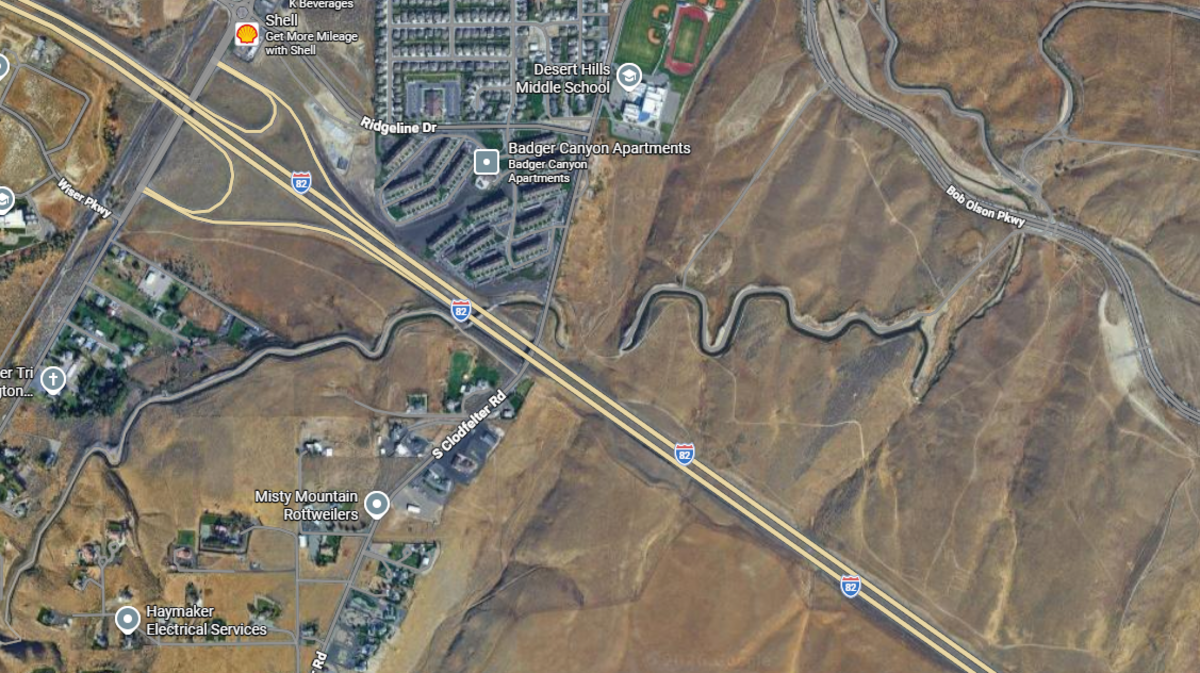 Two people were hurt in a crash on Interstate 82 near Clodfelter Road early Monday.