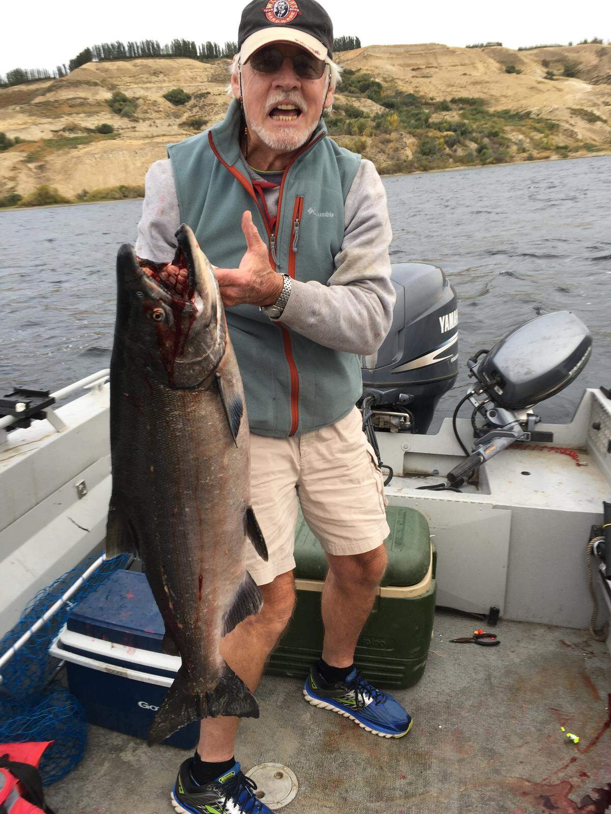 Whether due to luck or skill, Dusty Dauble out-fished his younger brotherwith this large fall Chinook salmon.