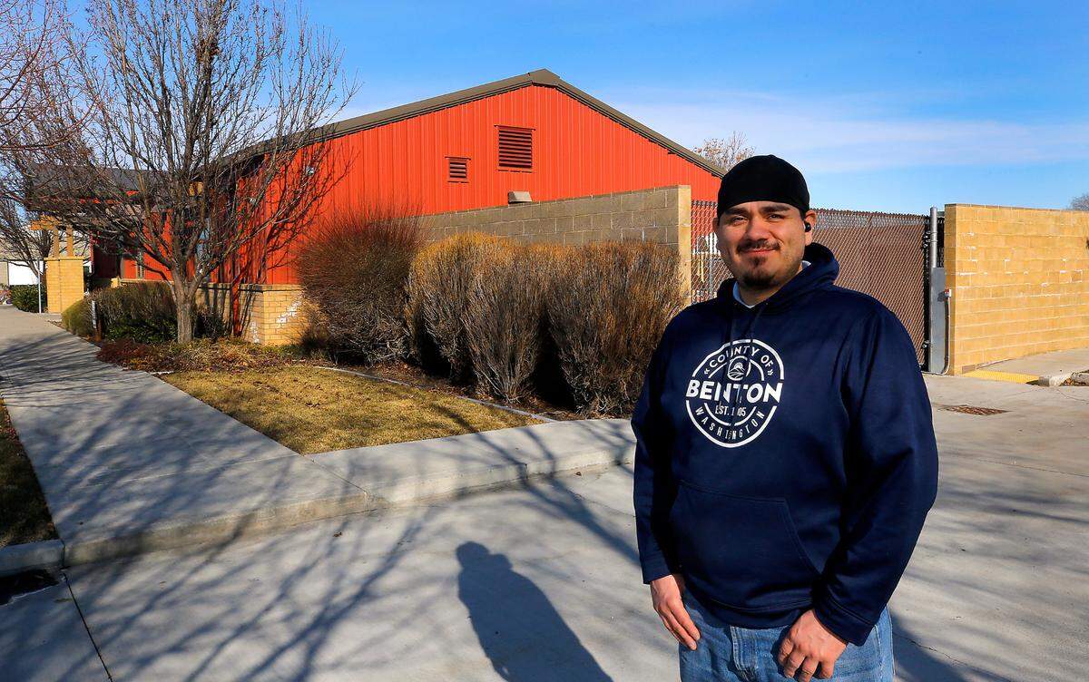 Josh Castilleja, Benton County Canine Shelter manager, stands outside the facility at 116 Grant Pl. in Kennewick, just west of the intersection of Edison Street and Canal Drive.
