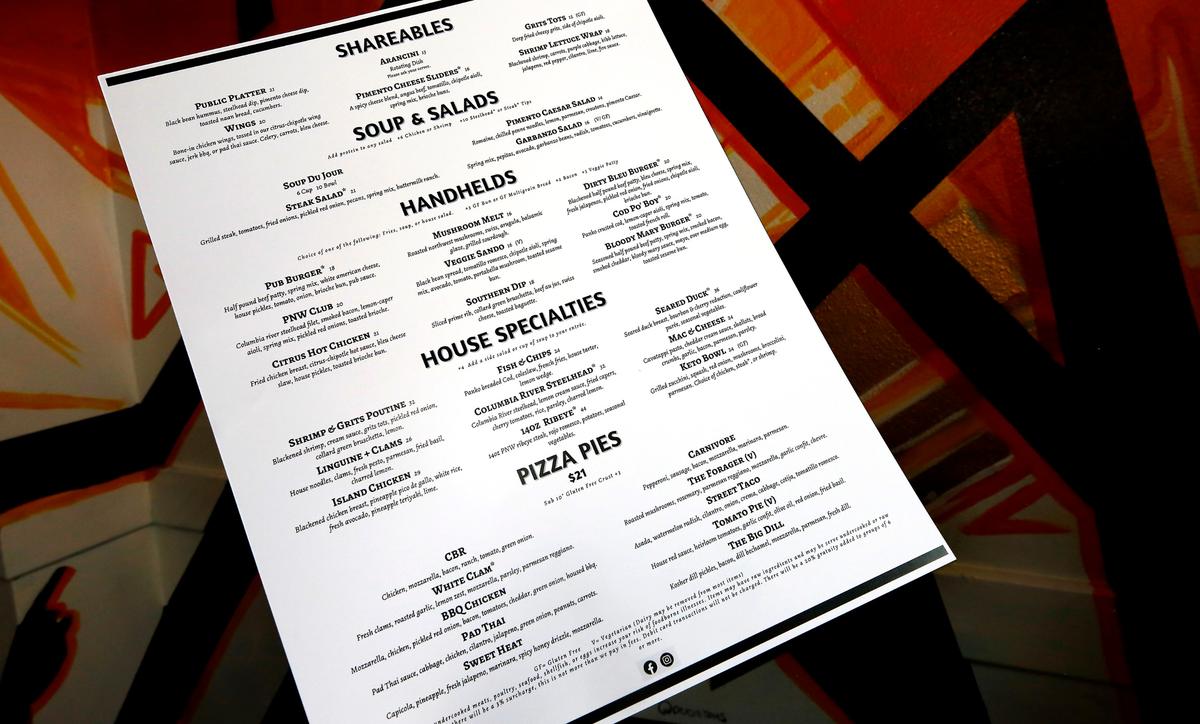 The menu offers unique pizzas, items with a Southern influence and some Pacific Northwest favorites.