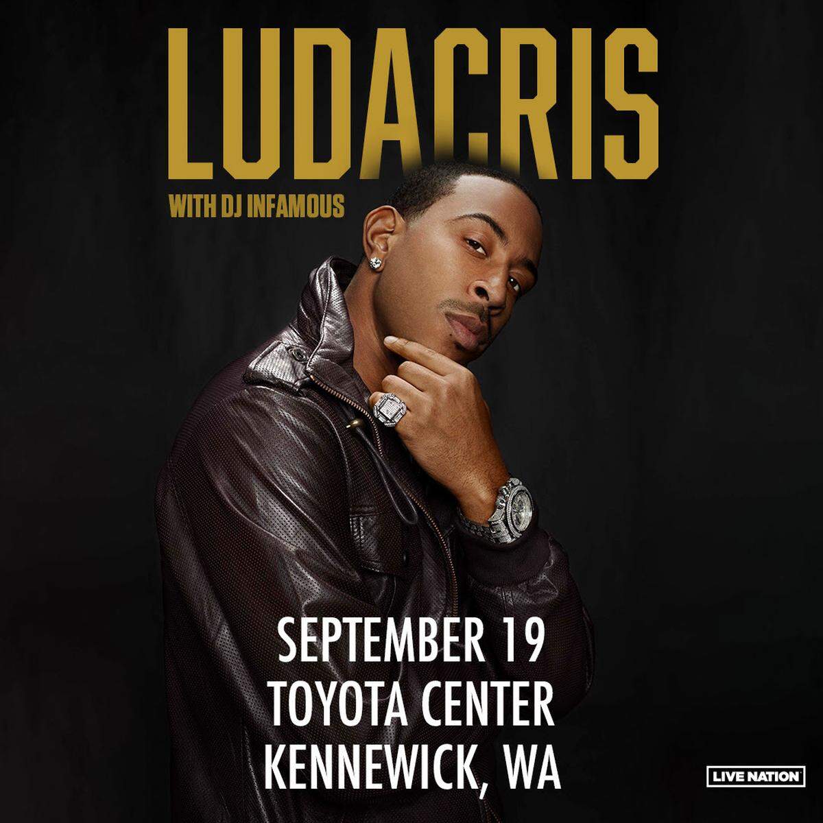 Promotional poster from Live Nation Entertainment for Ludacris and DJ Infamous at the Toyota Center