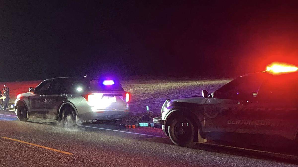 A motorcycle driver was injured Saturday night in a crash on Locust Grove Road south of Kennewick.