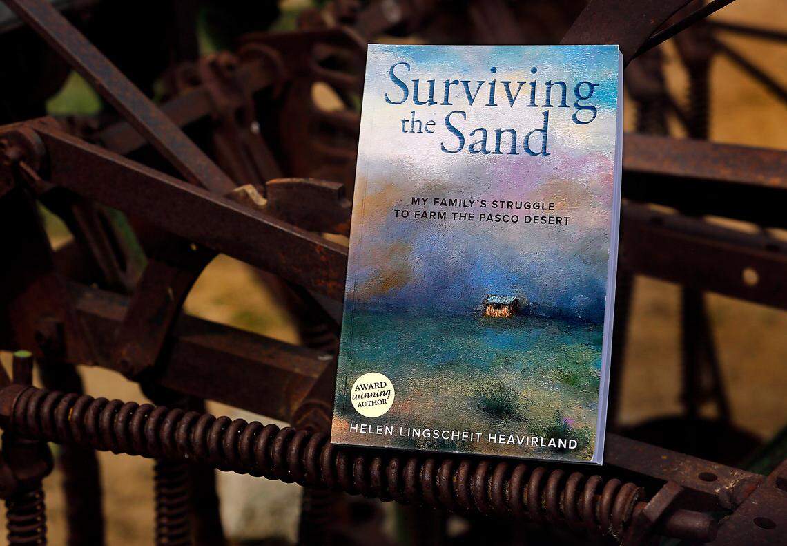 Author Helen Lingscheit Heavirland wrote her book, Surviving the Sand: My Family’s Struggle to Farm the Pasco Desert, documenting her family’s experiences scratching a farming existance out of the raw Franklin County land she moved to with her family as a seven-year-old in 1954.