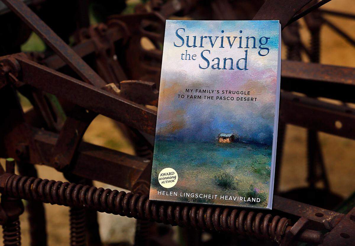 Author Helen Lingscheit Heavirland wrote her book, Surviving the Sand: My Family’s Struggle to Farm the Pasco Desert, documenting her family’s experiences scratching a farming existance out of the raw Franklin County land she moved to with her family as a seven-year-old in 1954.