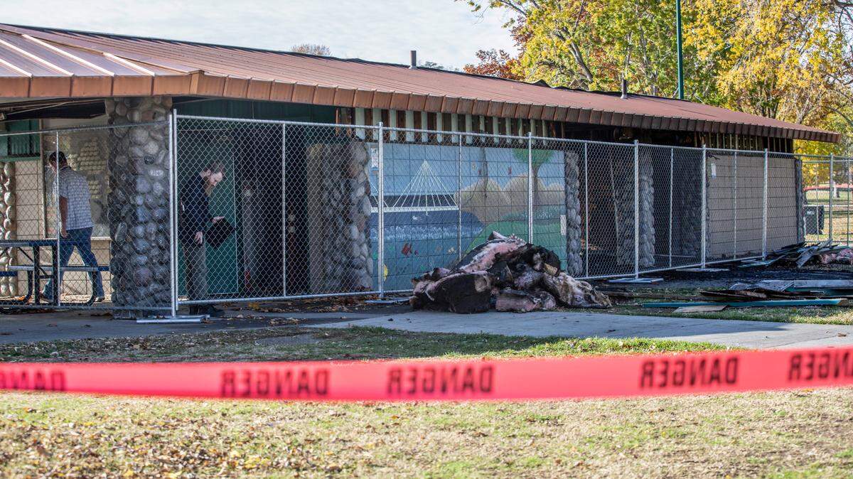 A fire damaged a restroom building near Kennewick’s Playground of Dreams early Wednesday.