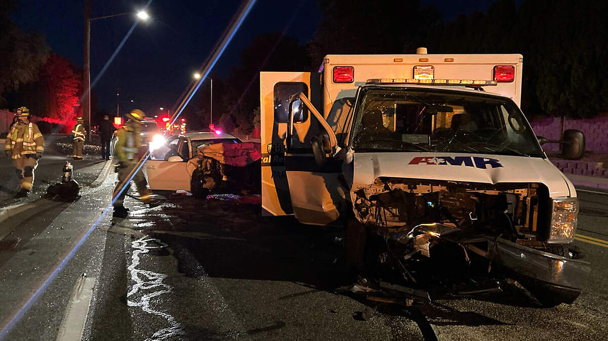 Kennewick police investigated an early morning morning collision of an ambulance and a car.
