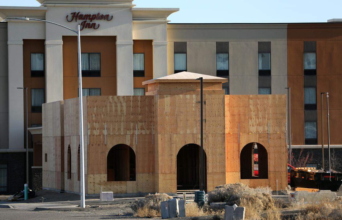 The wood shell is built for Moon Cafe, a new restaurant near The Original Pancake House and Hampton Inn at 3719 Plaza Way in Kennewick’s Southridge area. The city of Kennewick approved the building permits in June. 2024 The 3,077-square-foot restaurant is being built by Tiger Construction of West Richland. Baker Architecture is the designer.