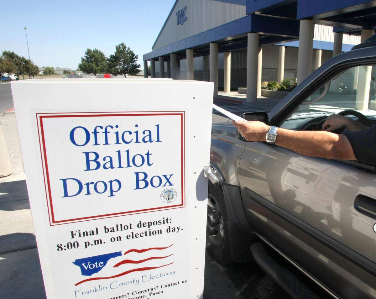 One of the officials ballot drop boxes in Franklin County.