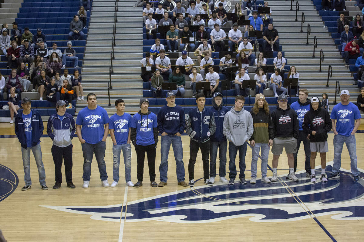 Chiawana High Schools wrestling team were honored at halftime after winning state championship.