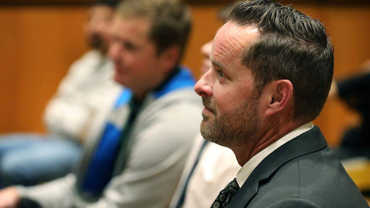 Benton County Commissioner Will McKay sits in a Benton County Superior Courtroom, waiting for his preliminary appearance in Kennewick.