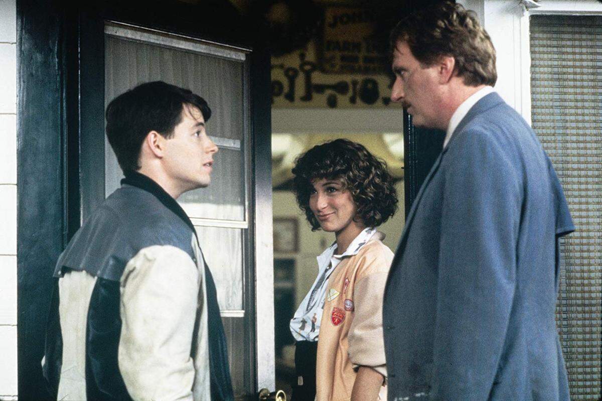 Matthew Broderick, Jennifer Grey, and Jeffrey Jones in ‘Ferris Bueller’s Day Off’ (1986).