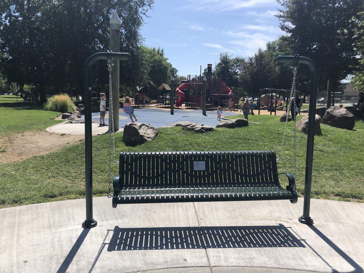The Hanford Chapter of the Bechtel Women’s Group wrapped up 23 years of giving to the Tri-Cities with a bench swing near a play area at Howard Amon Park in Richland.