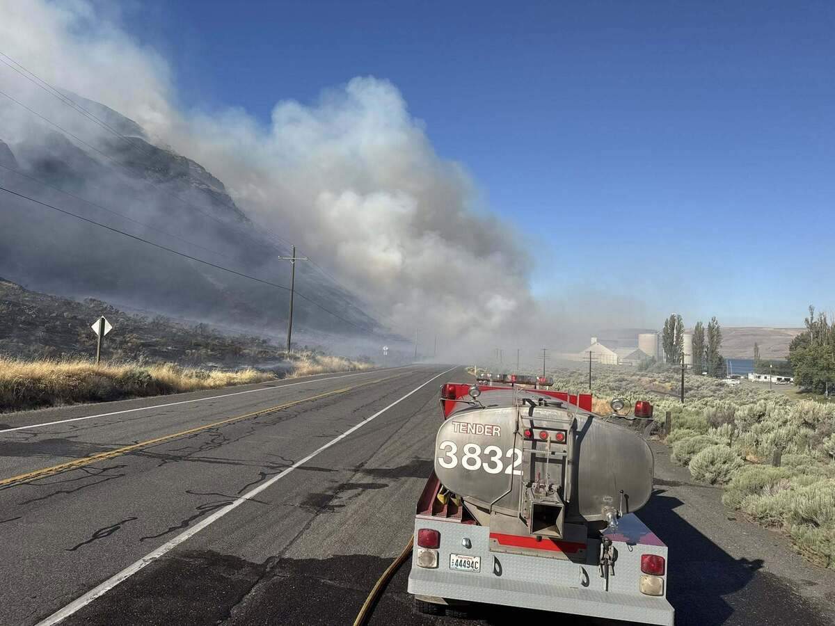 The Twin Sisters area fire south of the Wallula Junction along Highway 730 in Walla Walla County has spread over 8,260 acres