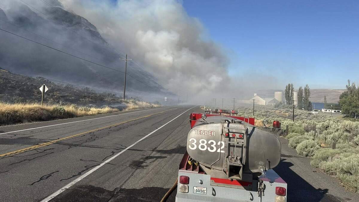 The Twin Sisters area fire south of the Wallula Junction along Highway 730 in Walla Walla County has spread over 8,260 acres