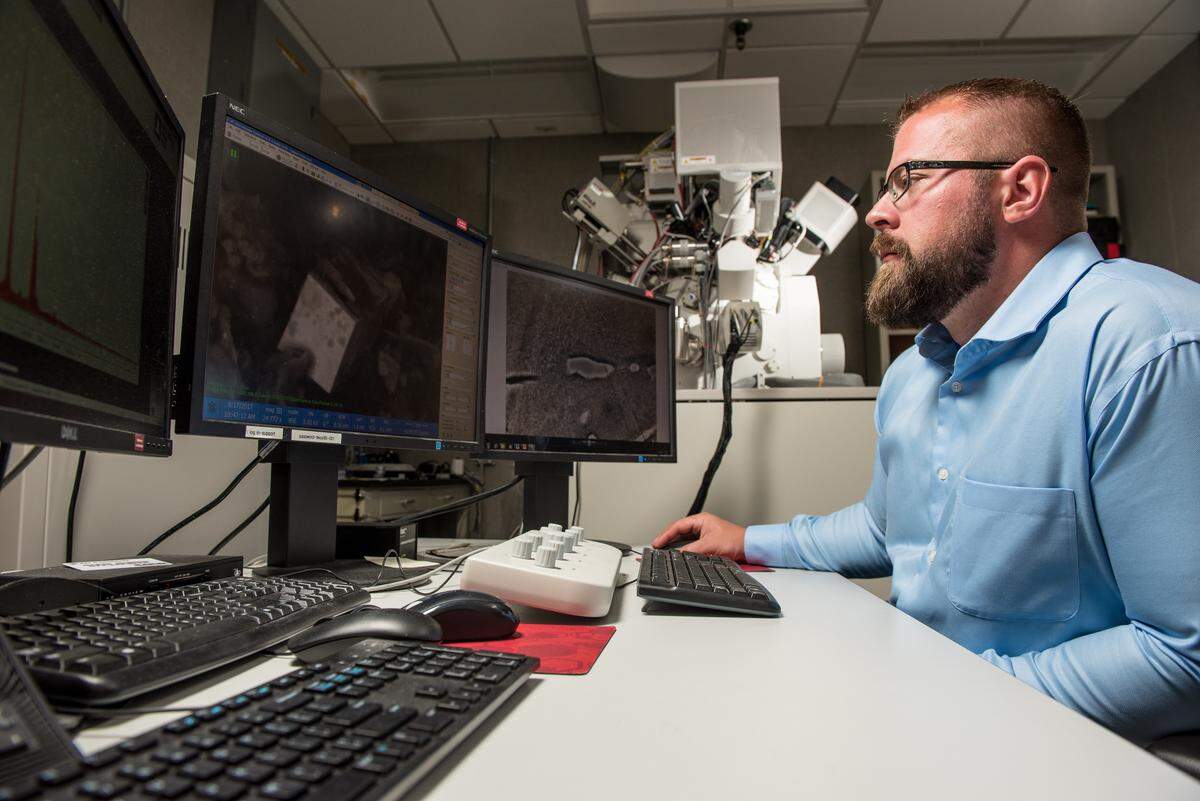 PNNL researchers use the Focused Ion Beam (FIB) for micro scale characterization (imaging, elemental analysis, computed tomography, and grain orientation analysis) and preparation of nuclear materials for other analysis including mass spectrometry, transmission electron microscopy, and atom probe tomography.