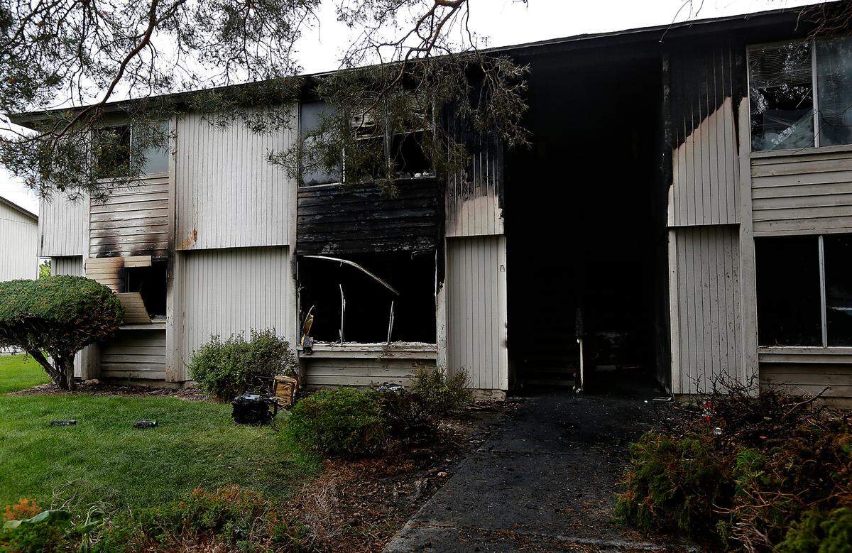 Red Cross officials say they are helping eight displaced residents after an early Friday.