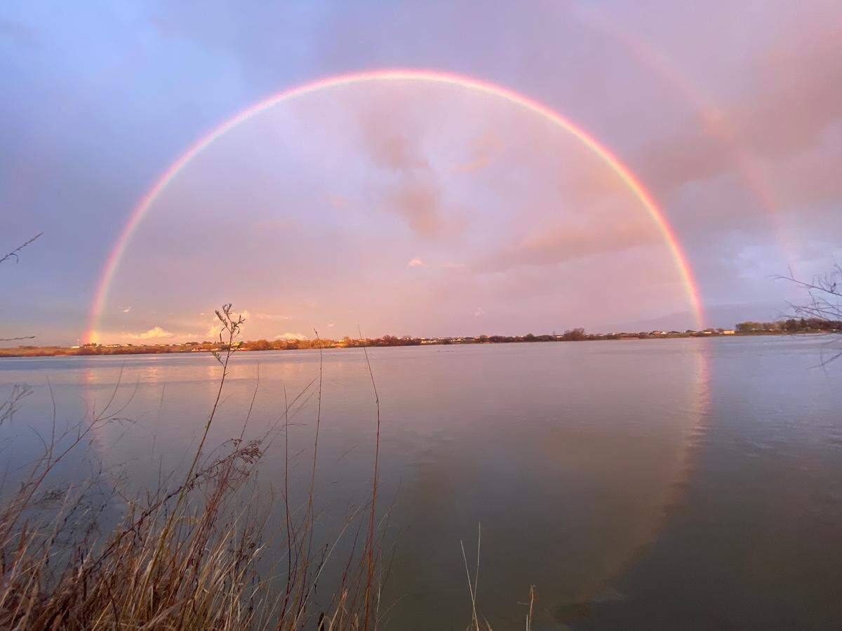 A photo of a double rainbow over the Tri-Cities.