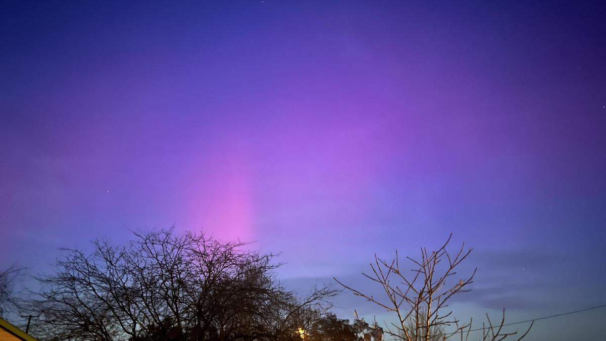 April Muller took this photo of the northern lights as seen from her central Richland home Tuesday.