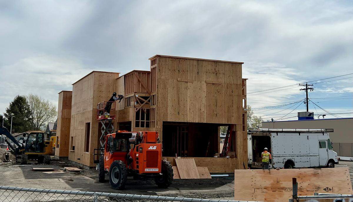 Construction is well under way on the Kennewick location of Popeye’s Louisiana Kitchen.