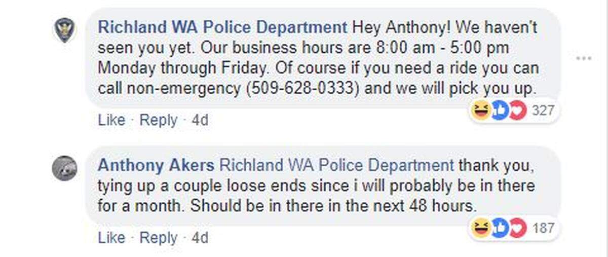 A social media savvy criminal is in jail after his promises to Richland police on Facebook to turn himself in went viral.
