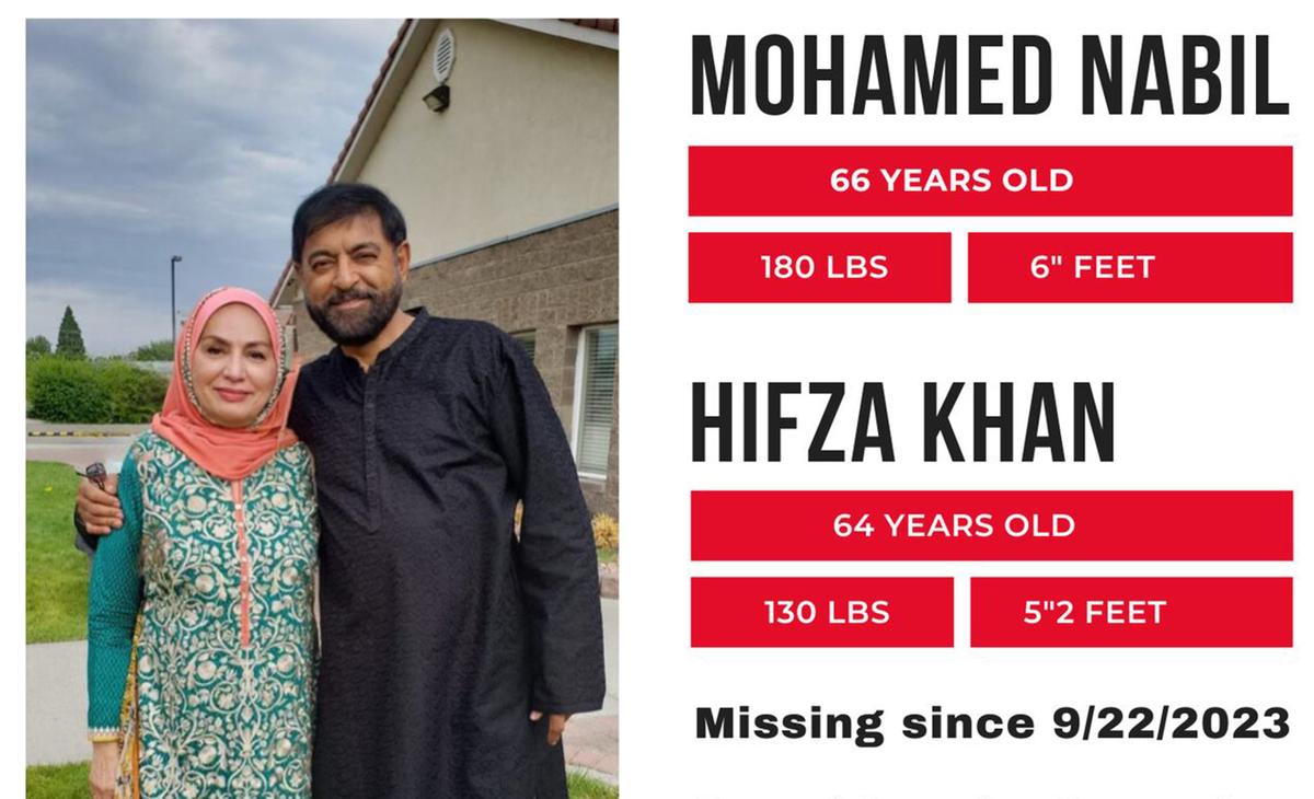 A missing poster was shared online for Nabil Mohamed and Hifza Khan after they were last seen in September 2023.