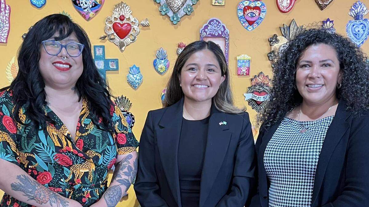 Democrats Chelsea Dimas, Maria Beltran and Ana Ruiz Kennedy are running for in Washington’s 14th Legislative District in Central Washington and were the targets of some GOP text messages to Spanish-speaking voters.