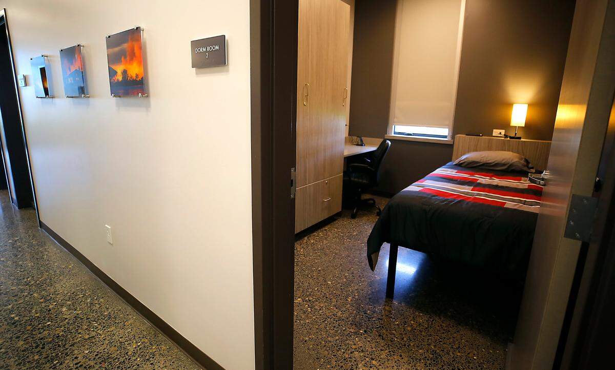 Dorm room in the new Richland Fire Department Station 76 and 4307 Trowbridge Blvd. in south Richland.