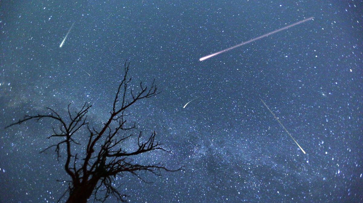 The Perseid meteor shower streaks across the summer sky. The annual stellar event will hit its peak on Saturday night into Sunday morning.