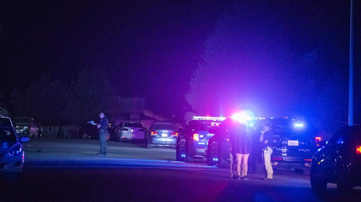 Pasco police investigate the scene of a deadly shooting Saturday night at a party on the 6000 block of Pimlico Drive.