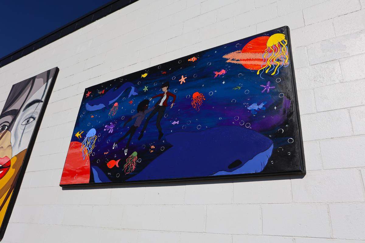 A mural by Zahara Acevedo is one of three featured on the wall of Moon Security in downtown Pasco.