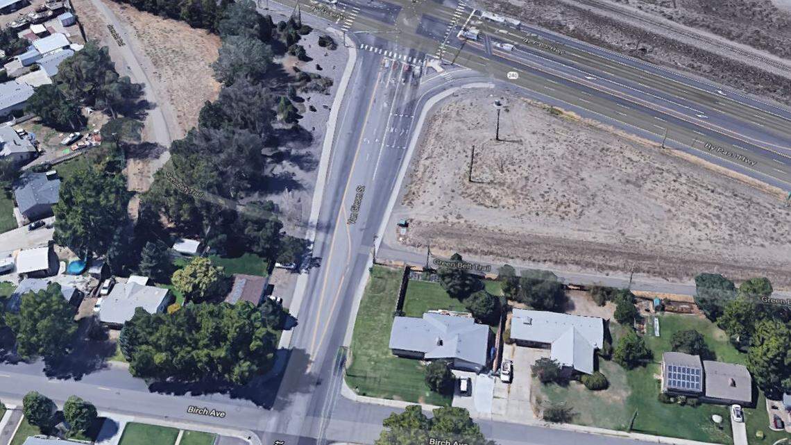 A Google Maps view of the intersections of Van Giesen Street and Highway 240, Birch Avenue and the Urban Green Belt Trail.