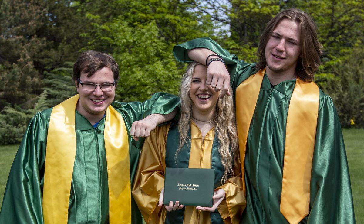 Sterling, 18, Sieraka, 18, and Stone Roberts, 19, are Irish triplets who were set to graduate together from Richland High School this year. Adopt a Tri-Cities High School Senior is rallying around 2020 grads.