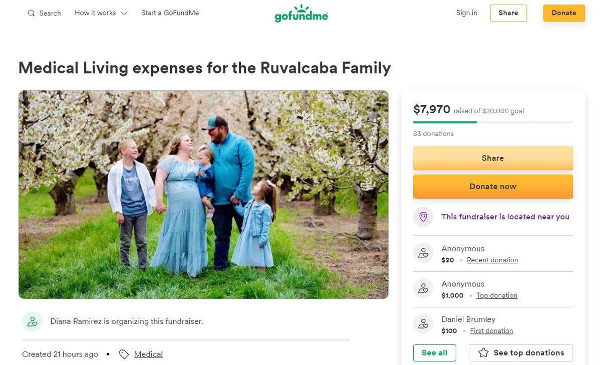 A GoFundMe fundraiser was started for the father of three caught in a fire Wednesday night.