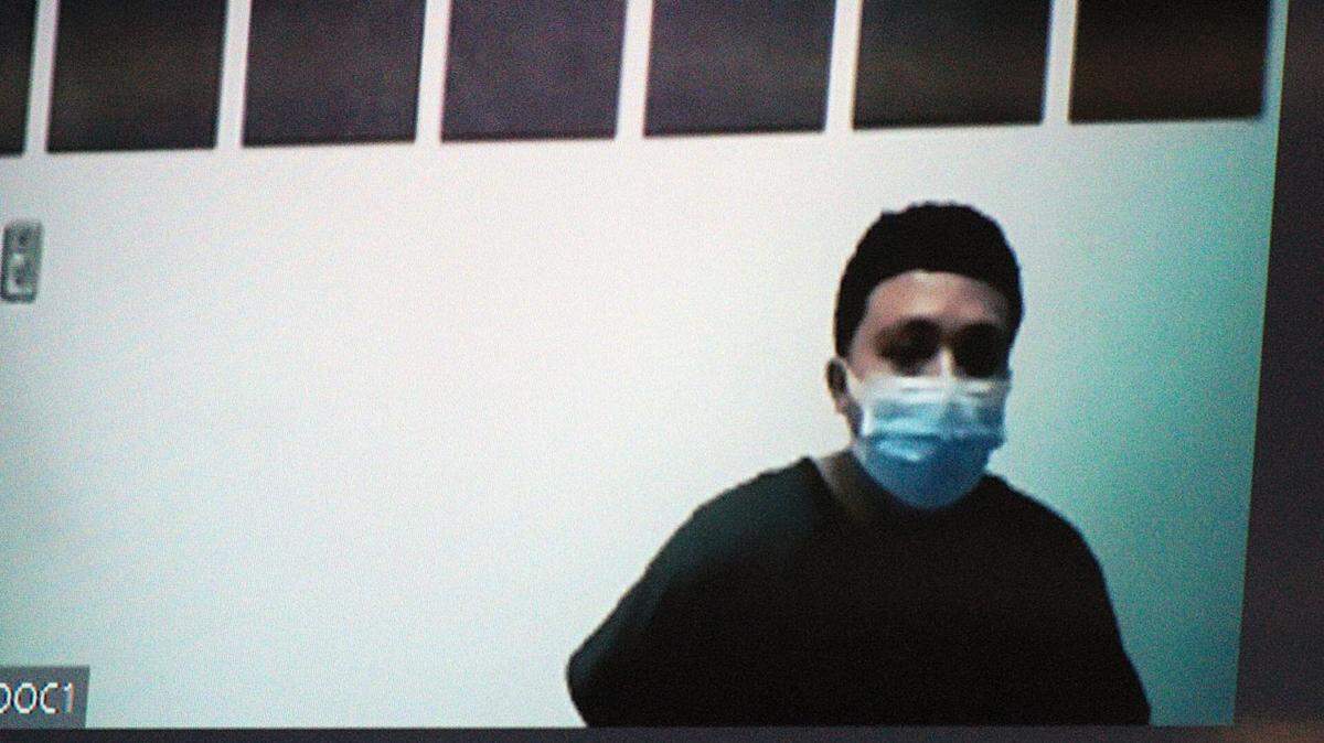 Julio Cesar Herrera Jr. appears via Zoom in Yakima County Superior Court Tuesday, Feb. 1, 2022. Herrera is accused of shooting at another driver on Interstate 82 and later leading police on a high-speed chase in Yakima Jan. 31.