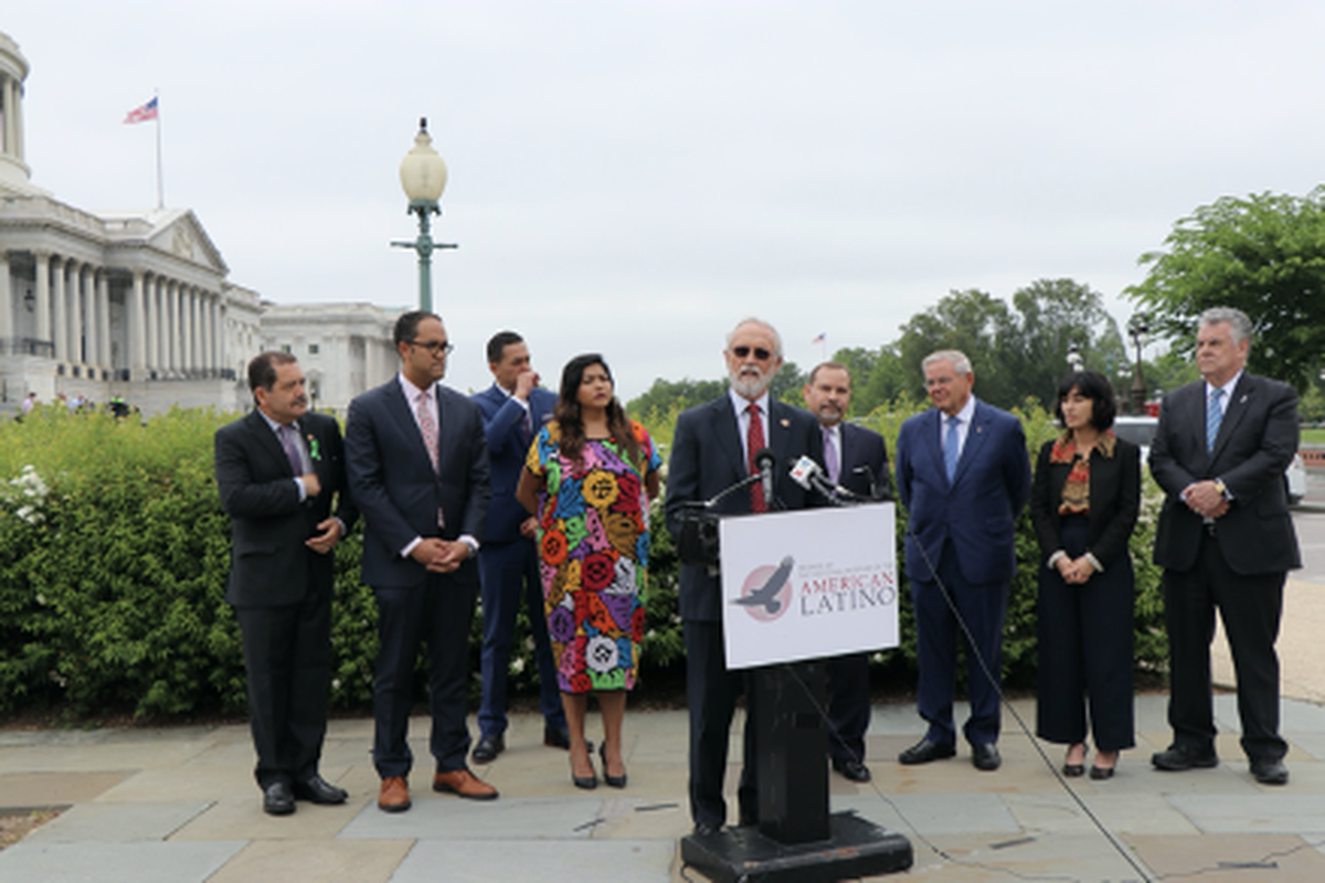 Rep. Dan Newhouse, R-Wash., speaks at a press conference in May 2019 to urge the passage of the National Museum of the American Latino Act.