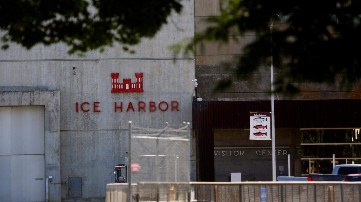 Ice Harbor Dam is on the Snake River in Walla Walla County, Wash.