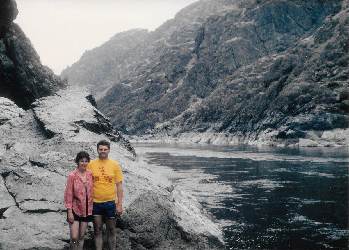 Lee and Susan Walter pause at the Northern end of Hell’s Canyon raft trip.