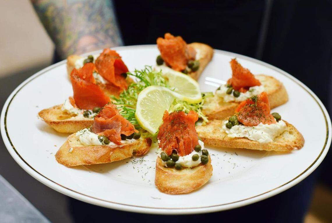 Frost Me Sweet Bistro’s Columbia Crostini features garlic cream cheese, dill, lemon, capers, and smoked salmon. Find the restaurant at 710 The Parkway in Richland.