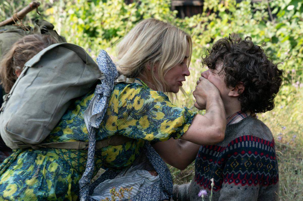Evelyn (Emily Blunt) and Marcus (Noah Jupe) brave the unknown in “A Quiet Place Part II.”