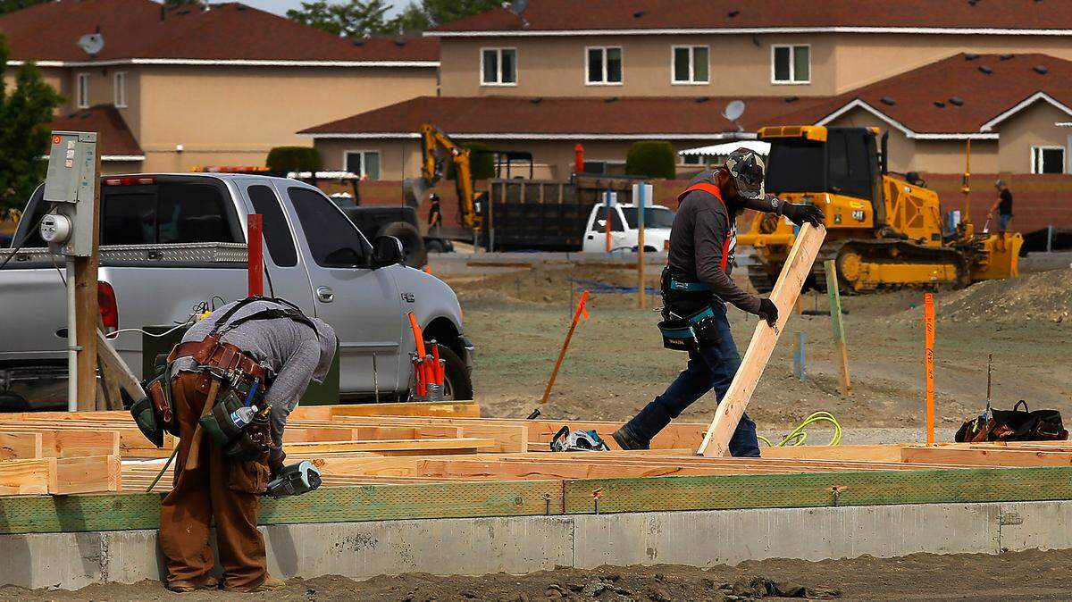 Framing for one of the first buildings is underway at the 84-unit duplex project by Big Sky Developers called Sandy Flats.