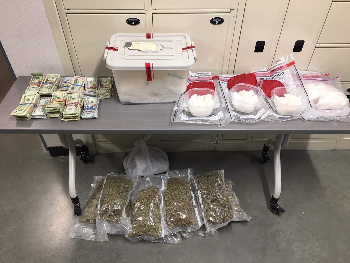 The Tri-City Metro Drug Task Force seized cash and more than 15 pounds of methamphetamine and 10 pounds of marijuana in an April 2020 drug bust.
