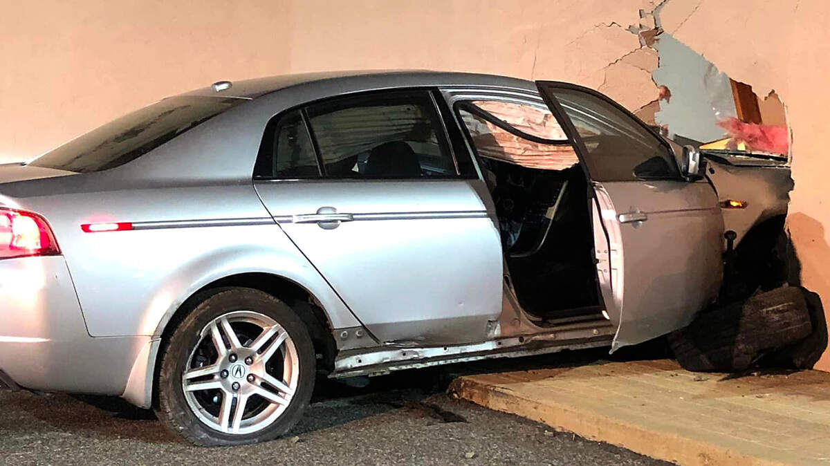 Kennewick police investigated a collision Saturday night in the 5200 block of W. Clearwater Ave. involving a vehicle that crashed into a retail building. The driver, Lorenzo Bustos, was arrested for the charges of driving under the influence and hit and run.