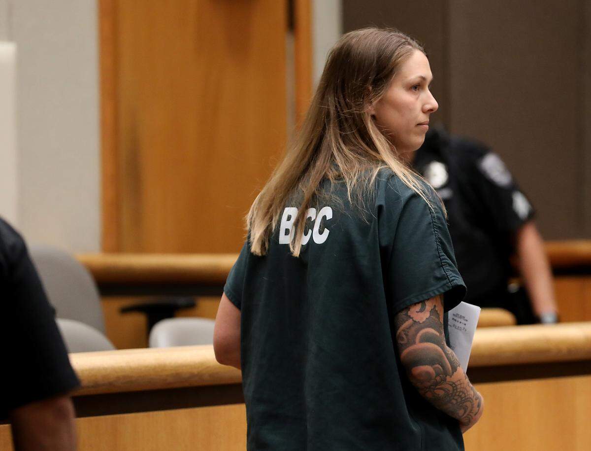 Shanna Lee Gardner makes her initial appearance in Benton County Superior Court after she was arrested at her West Richland home in August 2023.
