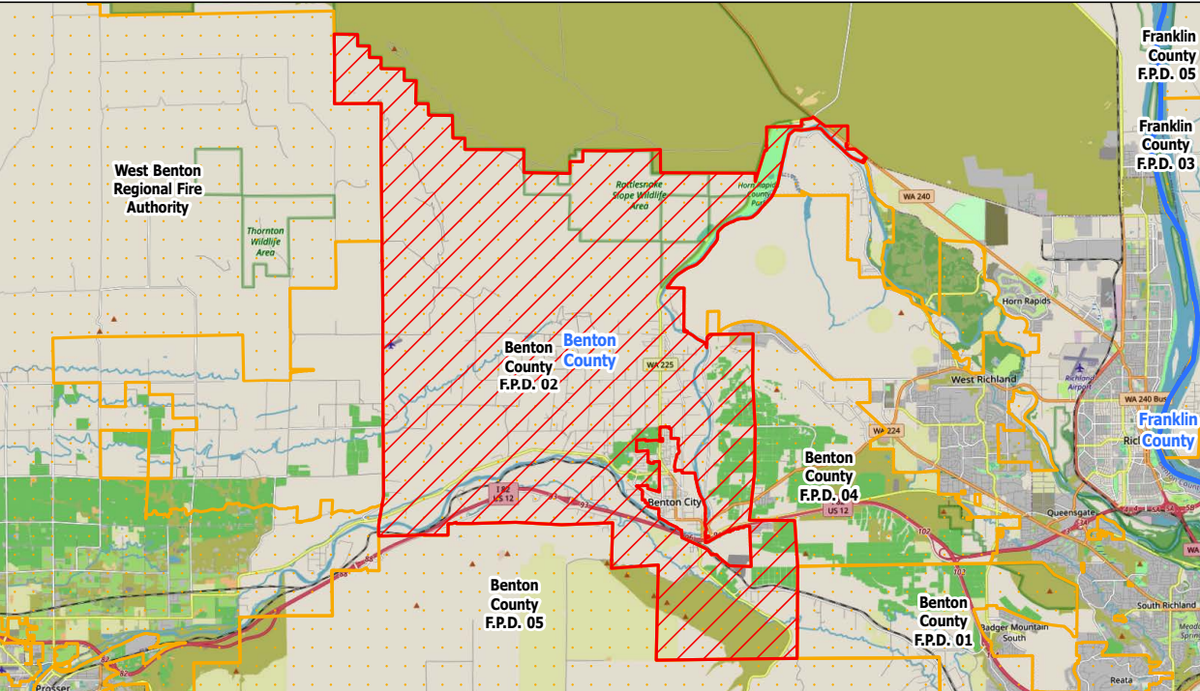 Benton County Fire Protection District 2 covers Benton City and the unincorporated areas around it.