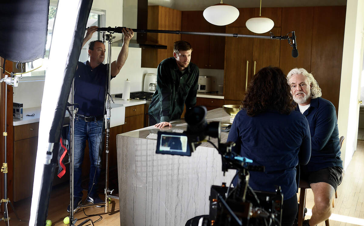 Kennewick High graduate Bryce Leavitt, wearing green shirt, during a filming session for the documentary movie he directed called Space Cowboys.