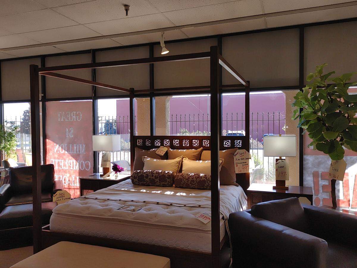 A four-poster bedroom set is part of the Ennis Fine Furniture retirement sale that started July 31.