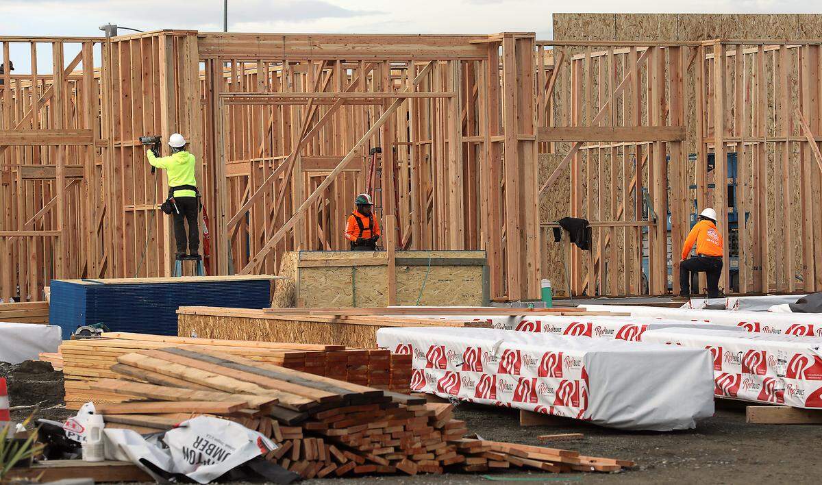 Framing crews work on the walls for the new dental clinic building being built at the Miramar Health Center campus at 6351 W. Rio Grande Ave. in Kennewick. 