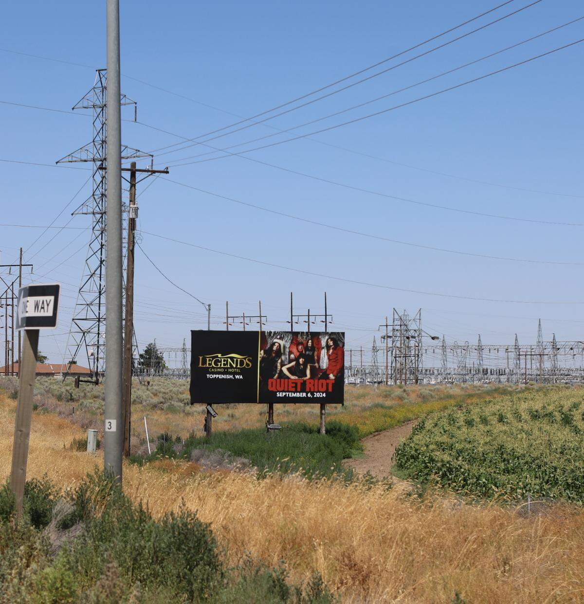 A billboard off Highway 12 in Pasco advertises Legends Casino in Toppenish.