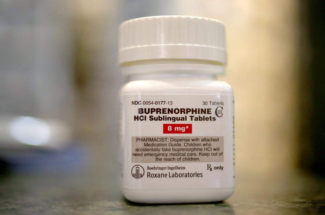 A bottle of the generic prescription pain medication Buprenorphine. 