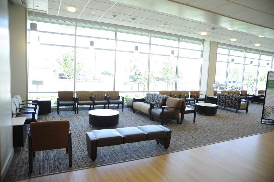 Trios Southridge Hospital officials say the Kennewick facility’s waiting room is large enough to keep people apart and follow social distancing guidelines during the coronavirus pandemic.